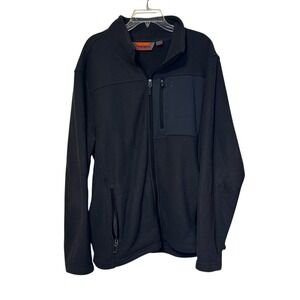 Free Country Men's Jacket Grid Fleece Full Zip‎ Mock Neck Bodywarmer Pockets XXL